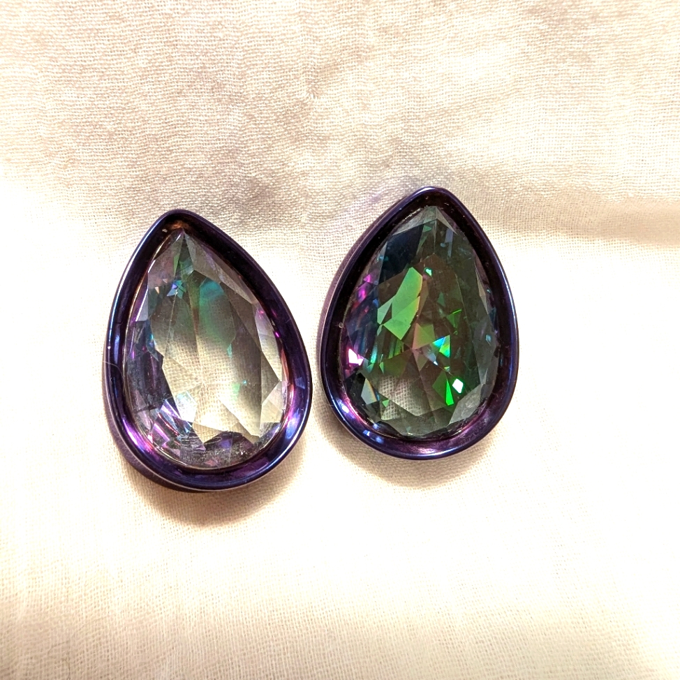 Purple Steel Super Gem Teardrop Plugs 78 Inch From Bodyartforms